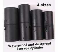 Grande capacité Seau de rangement pour pinceaux de maquillage en PU noir, boîte de rangement anti-poussière pour pinceaux de maquillage pour coiffeuse, tube de rangement cosmétique portable de voyage,