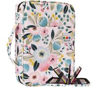 Grande Capacité Trousse Scolaire Pour Crayon De Couleur 220,Étui À Crayons Art Sac Rangement Pour Artiste Peinture Palette Couteaux,Pinceau Aquarelle,Outils Diy(La Fleurs)