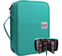Grande Capacité Trousse Scolaire Pour Crayon De Couleur 220,Étui À Crayons Art Sac Rangement Pour Artiste Peinture Palette Couteaux,Pinceau Aquarelle,Outils Diy(Vert)