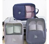 Grande capacité Voyage imperméable à sec humide séparation stockage boîte à chaussures étanche à la poussière Sac à chaussures Wash Bag - Bleu foncé
