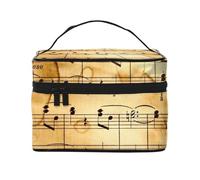 Grande capacité Voyage Note de Musique Imprimer Sac Cosmétique Trousse de Toilette Femme Toiletry Bag Multi-Pocket Cosmetic Bag with Handle Christmas Holiday Cosmetic Bag, Noir , Taille unique