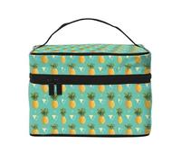 Grande capacité Voyage Tropical Fruit Ananas Cosmetic Bag Canvas Ladies Toiletry Bag Multi-Pocket Cosmetic Bag with Handle Christmas Holiday Cosmetic Bag, Noir , Taille unique