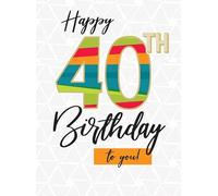 Grande carte d'anniversaire 40 ans - Format A4 Regal Publishing