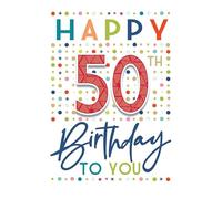 Grande carte d'anniversaire 50 ans - Format A4 Regal Publishing