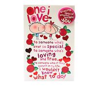 Grande carte d'anniversaire avec badge Inscription One I Love