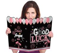 Grande Carte de Départ à la Retraite, 55,5x36cm Carte de Voux d'Adieu avec Enveloppe Carte de Décoration de Fête de Retraite Carte de Livre d'Or Géante pour Retraités pour Collègues (Rose Noir)