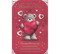 Grande carte de Saint Valentin Ours en peluche coeur 8 pages 30 x 18 cm