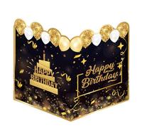 Grande Carte De Voeux - Cartes De Gâteau D'anniversaire | Carte D'anniversaire Géante | Géant En Or Noir | Cartes De Anniversaire Personnalisées Et Signes De Fête Géants Parfaits Pour Les