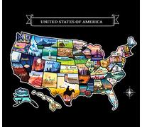 Grande carte des États-Unis à gratter 58,4 x 40,6 cm - Carte des États-Unis de voyage dessinée à la main avec accessoires - Carte des États-Unis laminée - Carte des États-Unis de luxe pour décoration