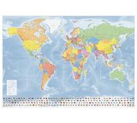 Grande carte du monde (carte murale) en français de 140 x 100 cm avec plastification sur les deux faces (Nouvelle édition)