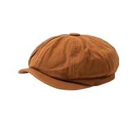 Grande casquette unisexe en cuir pour femme 8 panneaux en denim Newsboy garçon violoniste cabbie artiste peintre béret plat chapeau d'hiver français, jaune, taille unique