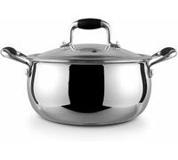 Grande casserole à soupe en acier inoxydable 304, 5 couches en acier composé, conduction rapide de la chaleur, convient pour tous les poêles, 20/24 cm