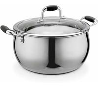 Grande casserole à soupe, pot en acier inoxydable 304, mangue anti-calcaire, conduction rapide de la chaleur, convient à tous les types de poêles, 20/24 cm (monocolor-20 cm x 10 cm)