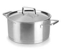 Grande casserole avec couvercle de 28 x 12,5 cm, matériau résistant, idéale pour cuisiner des soupes et des ragoûts. Conçue pour une utilisation quotidienne en cuisine.