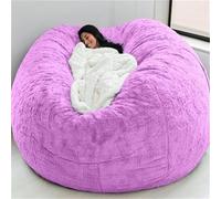 Grande Chaise Pouf,Meubles Géants Remplis De Mousse Couvertures Lavables en Machine,Grande Housse Ronde Ronde Douce Et Moelleuse en Fausse Fourrure Beanbag Lazy Sofa Bed Cover, 10, 7ft