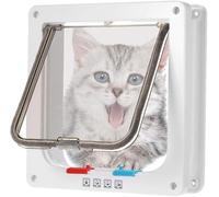 Grande Chatière 23,5 X 25 X 5,5 Cm, Porte À Chat Verrouillable À 4 Voies, Porte Silencieuse For Chien, Chatière For Animaux De Compagnie Facile À Installer, Convient Aux Chats Et Aux Petits Chiens(Wei