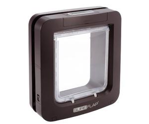 Grande chatière à Puce électronique pour Chats et Petits Chiens SureFlap Sure Petcare, Compatible avec Les médaillons d'identification par radiofréquence et micropuces, Marron