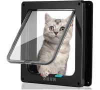 Grande chatière, chatière verrouillable à 4 voies pour intérieur et extérieur, chatière compatible avec les chats adultes et les p