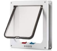 Grande chatière (Taille extérieure 25cm x 24cm), Verrouillage à 4 Voies Chatière pour Chats, Facile à Installer et à Label