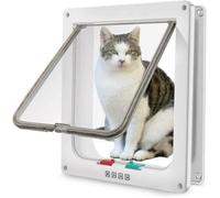 Grande chatière (Taille extérieure 28cm x 24.9cm), Verrouillage à 4 Voies Chatière pour Chats et Petits Chiens de circonférence 63c