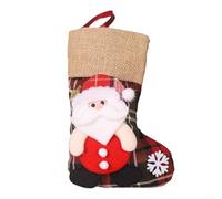 Grande chaussette de Noël à suspendre avec motif Père Noël avec grand espace pour les friandises de vacances, les jouets et la cheminée (E-W90)