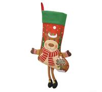 Grande chaussette de vacances avec décoration de Père Noël, peut être suspendue près d'une cheminée et pour remplir d'objets festifs (cerf)