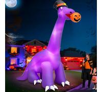 Grande citrouille gonflable géante pour Halloween avec chapeau de sorcière LED intégrée, 4 m de haut x 4,8 m de long, grandes décorations d'Halloween pour extérieur, pelouse, fête, jardin