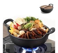 Grande Cocotte En Fonte, Chaudron Avec Couvercle En Bois, Poignée, Pour La Cuisine À La Maison Ou En Camping, Bouillir, Mijoter, Faire De La Soupe, Noir(Wooden lid,Diameter 32cm)