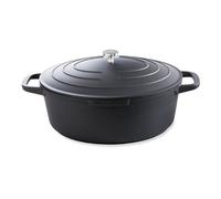 Grande cocotte légère ovale en fonte d'aluminium 32 cm 6,5 L coloris noir Mathon