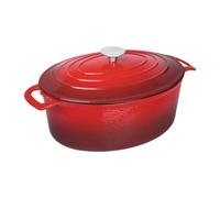 Vogue Cocotte ovale en fonte Rouge Grand format 125 x 230 x 305 mm 6 l