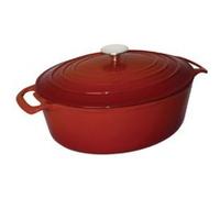 Vogue Cocotte ovale en fonte Rouge Grand format 125 x 230 x 305 mm 6 l