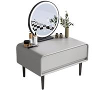 Grande Coiffeuse avec Tiroirs, Coin Beauté,Rangement Bijoux, Grand Espace de Rangement，Espace pour Bijoux,Style Moderne, Montage Facile(Light Gray,60)