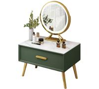 Grande Coiffeuse avec Tiroirs, Coin Beauté,Rangement Bijoux, Style Moderne, Table de Maquillage en Bois,Table de Maquillage Femme Cadeau(Emerald,60)