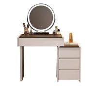 Grande Coiffeuse，Rangement，Tiroirs，Table de Maquillage Blanc Moderne Femme Cadeau，Réglable, Trois Tailles, adapté à Divers scénarios，Côte à Côte ou en L, pour Chambre(60)