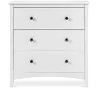 Grande commode blanche à 3 tiroirs avec supports en bois anti-inclinaison