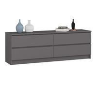 Grande Commode pour le salon AKORD K160 Gris Graphite 160 cm 4 tiroirs 160x40x55 cm