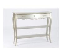 Grande console argentée 1 tiroir et 2 niveaux Murano 110x30 - Amadeus - Gris - Bois Gris G