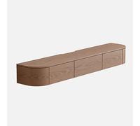 Grande console TV suspendue avec lumière LED 160 cm - Meuble TV moderne pour salon - Meuble de rangement élégant - Facile à nettoyer - Finition marron - Design haute capacité