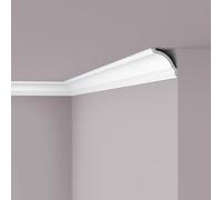 Grande Corniche de Plafond GP NOMASTYL - Moulure XXL Blanche 100x100x2000mm - Baguette de Finition en Polystyrène Haute Densité - Design Classique NOËL & MARQUET - 2 Mètres