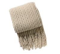 Grande Couverture de Canapé de Luxe Moderne Plaids en Crochet Tricotés Solides Housse de Serviette de Canapé Nordique Couverture Chaude pour lit de Sieste avec Frange Décorative Kaki