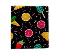 Grande couverture de livre remplaçable en cuir synthétique motif crème glacée d'été, pastèque, convient pour les ordinateurs portables de 24,9 x 27,9 cm