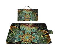 Grande couverture de pique-nique imperméable 150 x 200 cm - Tapis de plage pliable et portable pour concerts en famille, camping, randonnée, parc et plage
