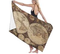 Grande couverture de serviette de bain douce, carte du vieux monde dessinée dans les années 1720, style nostalgique, art, atlas historique, design vintage, drap de bain, serviette de plage pour famill