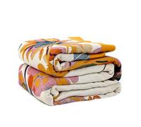 Grande Couverture d'été bohème 100% Coton Ultra Douce - Couverture d'été pour canapé, Chaise - Motif Floral, Oiseaux et Papillons - 152,4 x 203,2 cm