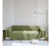 Grande couverture en chenille à carreaux losanges pour canapé 180 x 300 cm, vert, confortable, protection et housse pour canapé 3 places, décoration de salon toutes saisons, assortiment