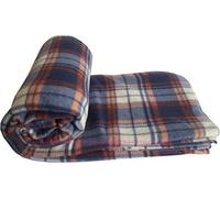 Grande couverture en polaire doux extra chaud, motif tartan, plaid pour le lit ou canapé, 150 cm x 200 cm, Microfibre, Checker Grey Blue, 150 x 200 cm