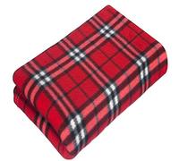 Grande couverture en polaire doux extra chaud, motif tartan, plaid pour le lit ou canapé, 150 cm x 200 cm, Microfibre, Checker Red, 150 x 200 cm