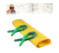 Grande couverture isolante électrique jaune, antidérapante, en résine isolante - Jaune/avec deux grands clips isolants - 80 x 100 cm - 10 kV, 100 x 150 cm