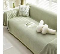 Grande couverture réversible et légère pour canapé 1/2/3/4 places - Couverture décorative et légère pour fauteuil, canapé, sofa, lit (180 x 300 cm, vert)