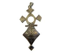 Grande Croix du Sud Toua-reg Agadés "Iférouane" 2 en argent massif estampillée 925 avec Cordon Cuir